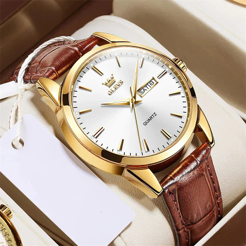 Luxuriöse Business-Lederuhr