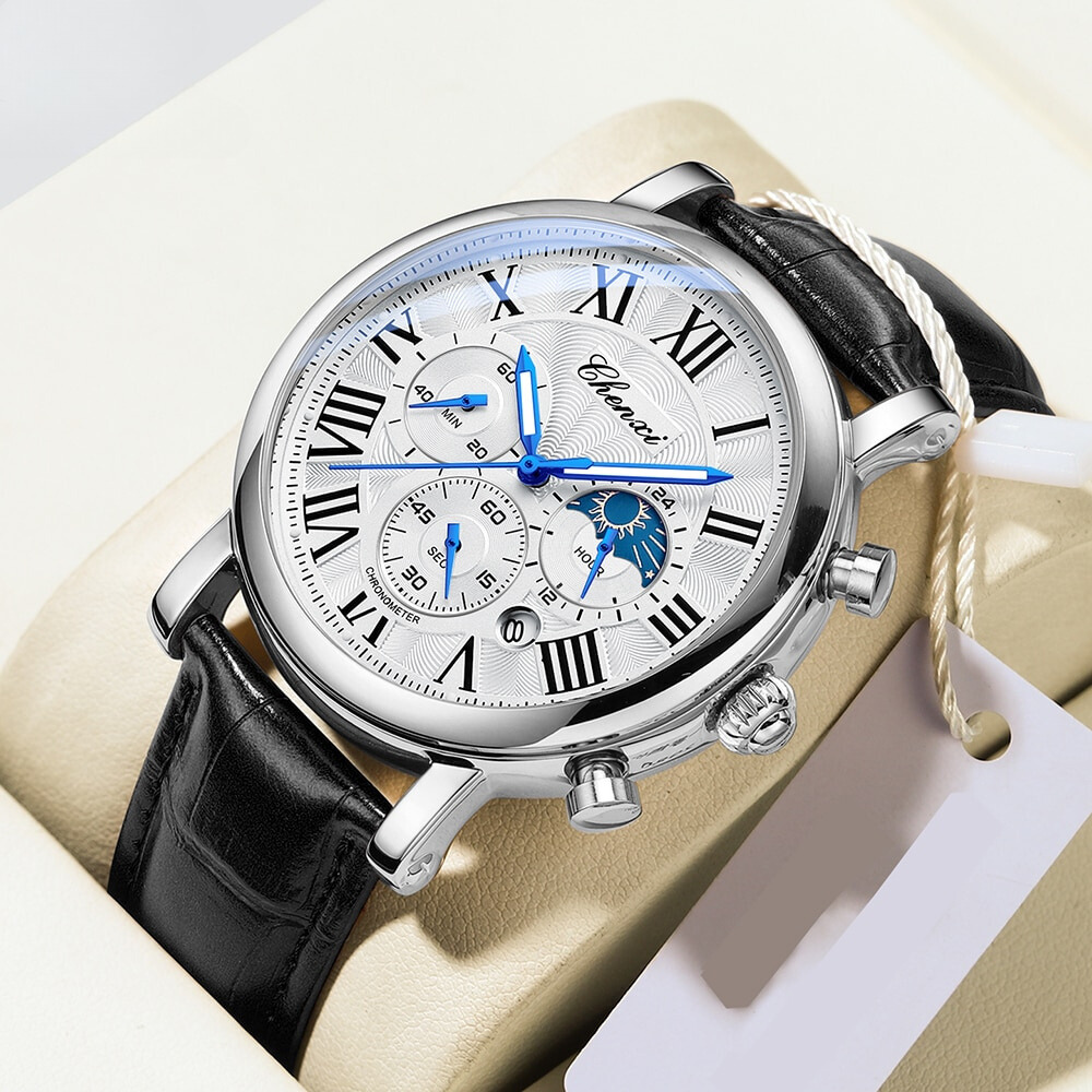 Luxus Lederarmband Quarzuhr