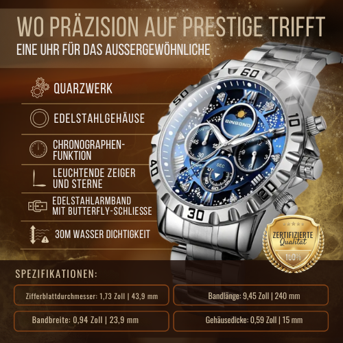 Luxus-Chronographenarmbanduhr aus Metall
