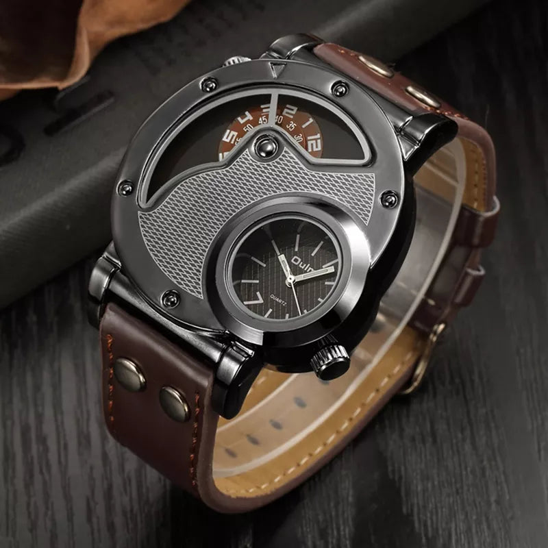 Luxus Dual Time Quarz Uhr