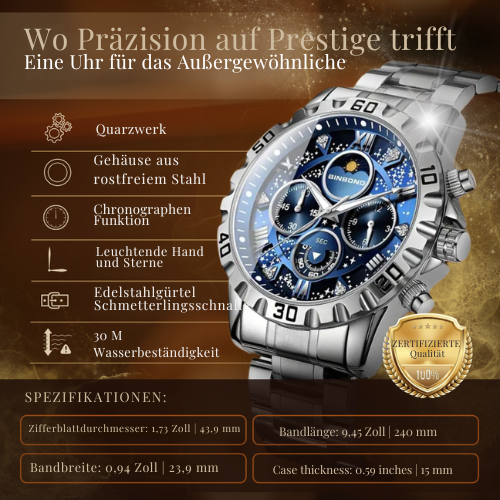 Luxus-Chronographuhr mit Metallarmband