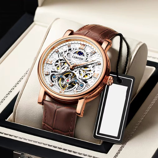 Business Lederband Mechanische Automatik Uhr